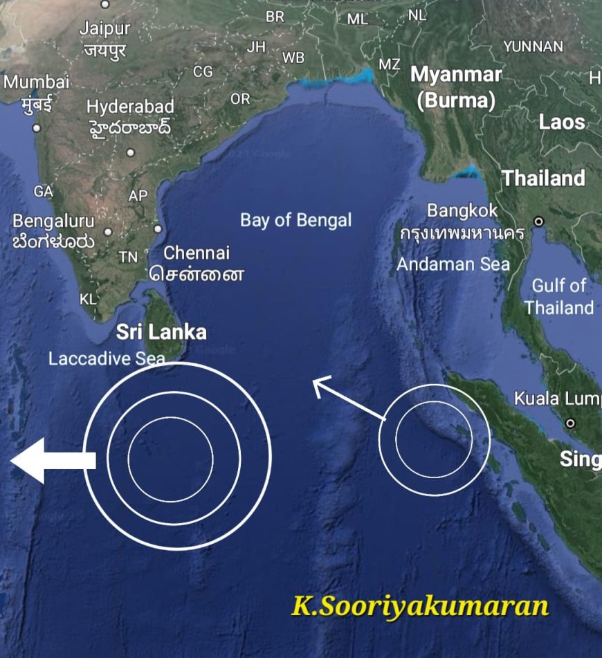 இந்திய பெருங்கடல் பிராந்தியத்தில் காற்று சுழற்சி -  கடல் மட்டத்திலிருந்து 3.1km உயரத்தில் நகர்கிறது!