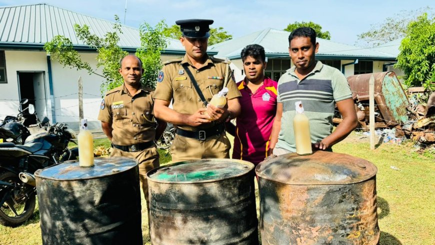 ஒட்டுசுட்டான் மன்னாகண்டல் பகுதியில் சட்டவிரோத கசிப்பு உற்பத்தி நிலையம் மீட்ப்பு!