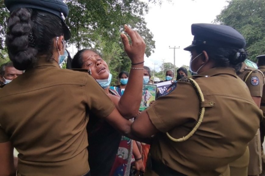 Elderly Tamil women question by ‘Terror Police’ for protesting against medicine short supply