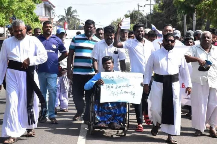 மன்னாரில் கனிய மணல் அகழ்வு தொடர்பாக கண்டன ஆர்ப்பாட்டம்!